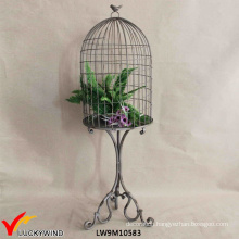 Rustic Metal Decorative Birdcage Stand Vintage